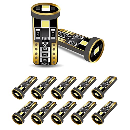 Ouzorp 12 Pcs Car Interior Dome Map Door Courtesy Marker License Plate Lights Compact Wedge T10 168 194 LED Bulbs