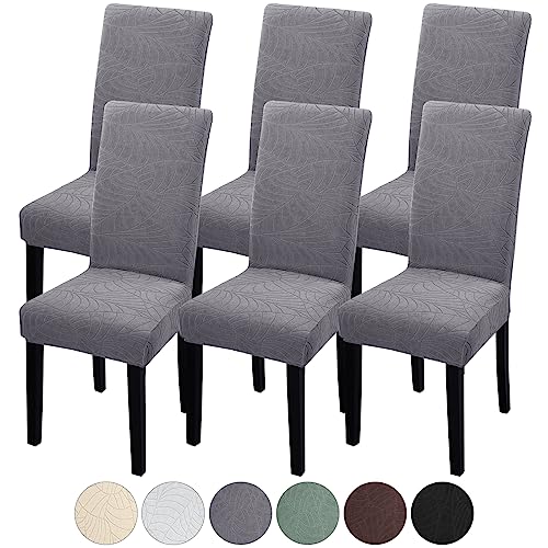 Fuloon Stuhlhussen 6er Set,Universal Stretch Stuhlbezug Moderne Stuhlüberzug Elastische Abnehmbar Waschbar Bezüge für Esszimmerstühle Schwingstuhl Hotel, Restaurant Dekor