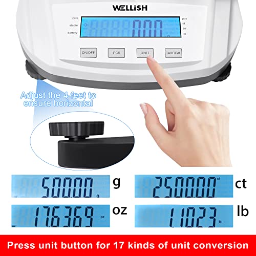 Image of Lab Scale 5000g /0.01g High Precision Digital Scale Analytical Balance Electronic Scale for Kitchen Lab Weighing