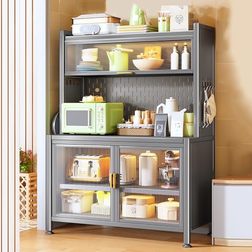 Étagère de cuisine à 5 niveaux et support micro-ondes moderne - 2