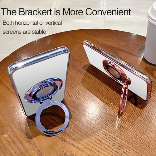 Wousunly Compatible with vivo X200 Pro Case with Magnetic Stand, for vivo X200 Pro Phone Cases Silicone Transparent Accessories Funda Shockproof Luxury Protective Original Cover (Blue)