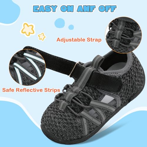 JOINFREE Toddler Sandals Boys Girls Breathable Closed Toe Water Beach Sandals Kids Wide Barefoot Summer Water Shoes Baby Walking Sneakers3