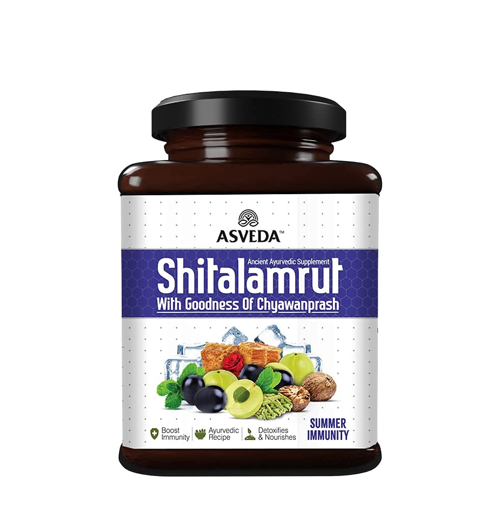 Shitalamrut Sugar Free Chyawanprash - Summer Immunity Booster For Kids, Adults - Improve Strength, Stamina And Energy - 100% Raw Mishri (Khadi Sakar) Grapes - 500Gm, Pack Of 1