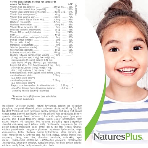 NaturesPlus Animal Parade Gold Children’s Multivitamin - Animal Shaped Chewable Multi for Kids - Assorted Flavours - Vegan, Gluten Free - 120 Chewable Tablets - Image 4
