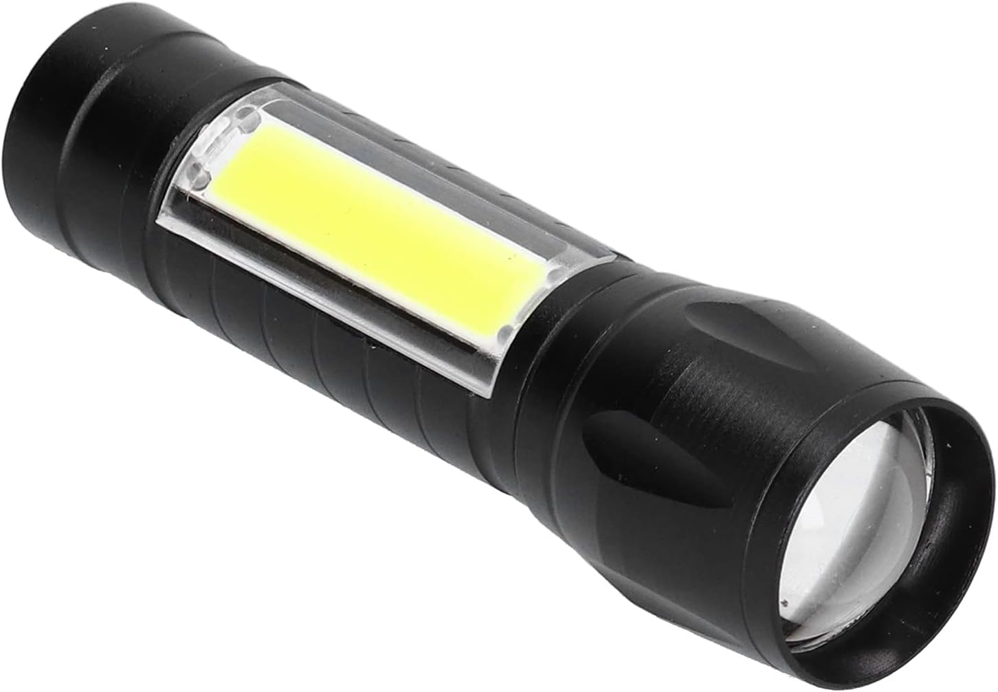 Fydun Portable USB Rechargeable Flashlight Hand Lamp Torch Light with COB Sidelight Applied Family