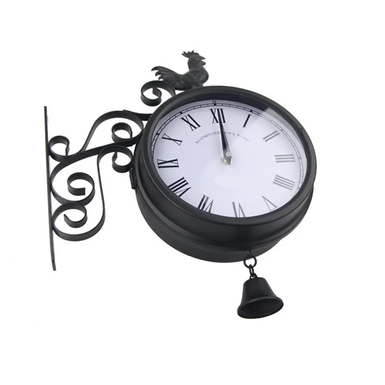 ZHSOAO Outdoor Wall Clock Double Sided Cockerel for Patio, Pool, Garden