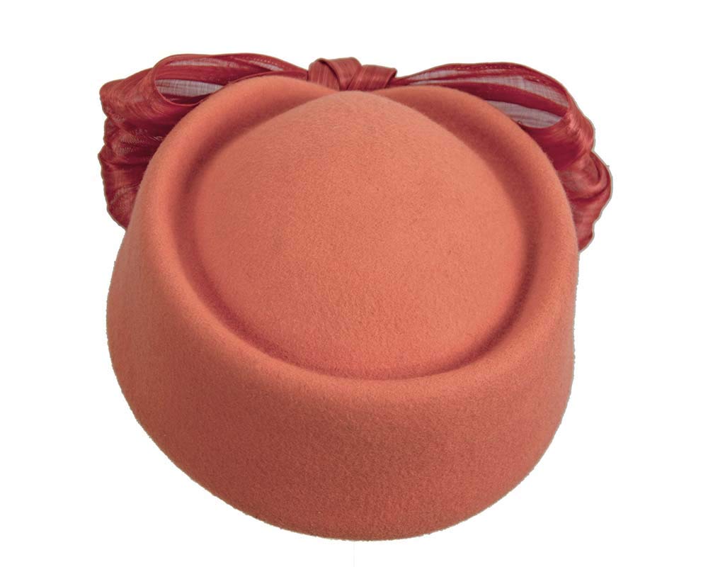 Fillies Collection Orange Jackie Onassis Style Felt Beret