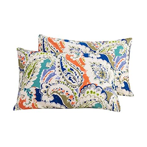 YuHeGuoJi Cotton Pillowcases: Boho Paisley Print, Queen Size, Set of 2 Cover
