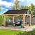 Sunjoy Wood Gazebo 11 x 13 ft. Outdoor Patio Premium Cedar Frame Gazebos with Matte Black Steel Gable Hardtop Roof for Garden, Backyard Shade, Black Roof + Natural Wood Frame