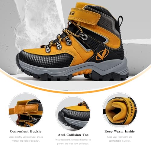 Littleplum Boys Snow Boots Winter Warm Booties Antiskid Hiking Outdoor Shoes Ankle Boots for Kids3