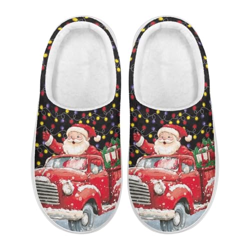 Christmas Theme Winter House Slippers for Women Men Memory Foam Plush Platform Shoes Indoor Outdoor Slippers2