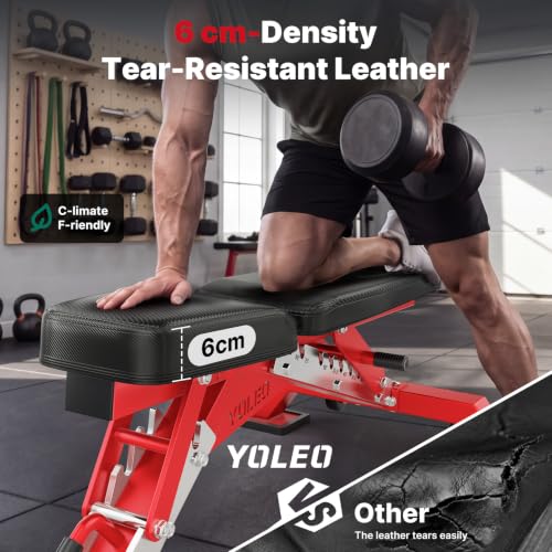 Image of YOLEO Commercial Adjustable Weight Bench 2315LB ASTM Certified - 80% Pre-Assembled Heavy Duty Workout Bench for Home Gym