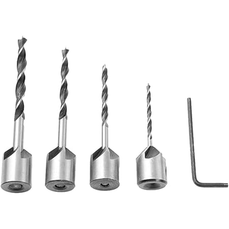 Amazon Maniry 木工用ドリル ドリルビット六角レンチ付き 穴あけ 下穴 皿錐カッター トリマーセット 竹 木 硬質ゴムなどの穴開け 4ピース面取り3 6mm 木工用ドリルビットセット