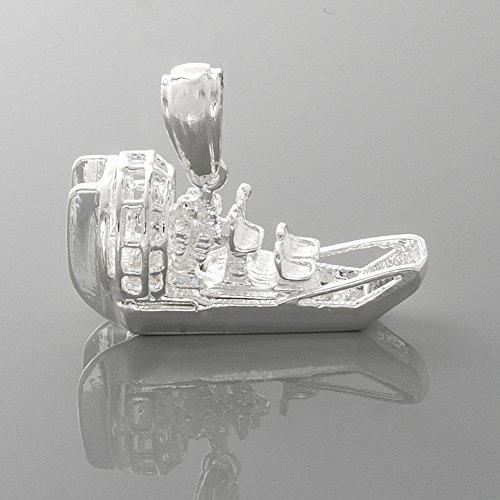925 Sterling Silver Nautical Charm Pendant, 3-D Airboat #TOP3