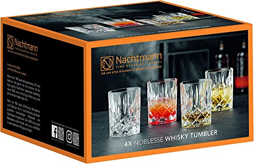 Foto von Nachtmann 4-teiliges Whisky Gläser Set, 295 ml, Noblesse, 89207, Whisky Tumbler aus Kristallglas, Whiskygläser spülmaschinenfest