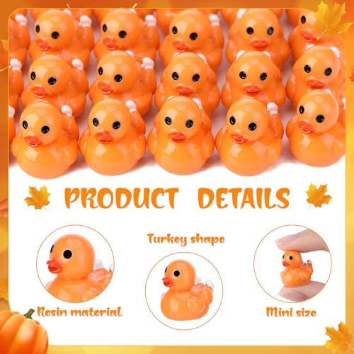 Image of 50 Pcs Thanksgiving Resin Ducks Dressed As Turkeys