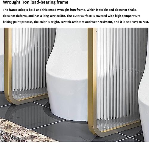 Separador de orinal de pared para baños públicos modernos, panel de vidrio y hierro 7