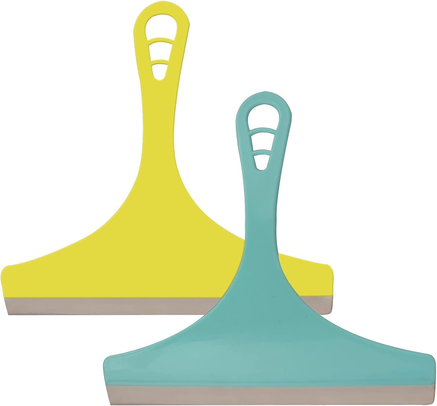 Pivalo Kitchen Platform & Glass Squeegee Wiper All-Purpose Cleaning Windows Car Windshield Bathroom Mirrors Table Cleaner (Set of 2, Random Colours)