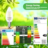 novapollo E14 LED Candle Bulbs Dimmable 4.5W, 40W Equivalent 470LM Soft Warm White 2700K, SES Small Edison Screw, High CRI C35 LED Clear Filament Bulb for Chandeliers UK CA Certified 8 Pack - Image 8