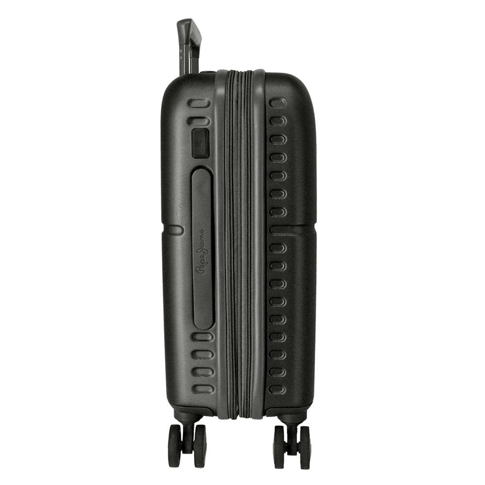Pepe Jeans Jane Maleta de cabina Negro 40x55x20 cms Rígida ABS Cierre TSA integrado 37L 2,74 kgs 4 Ruedas dobles Extensible Equipaje de Mano