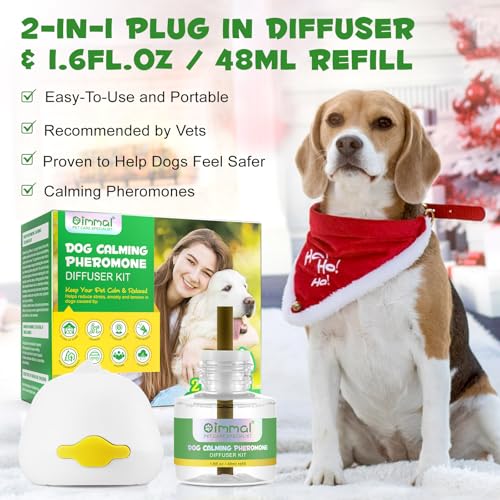 Beruhigender Hunde-Diffusor, Anti-Angst, 2 in 1 EU-Stecker, wiederaufladbares Pheromon, 30 Tage Duftspender für 48 ml Füllung, Komfort, entspannend