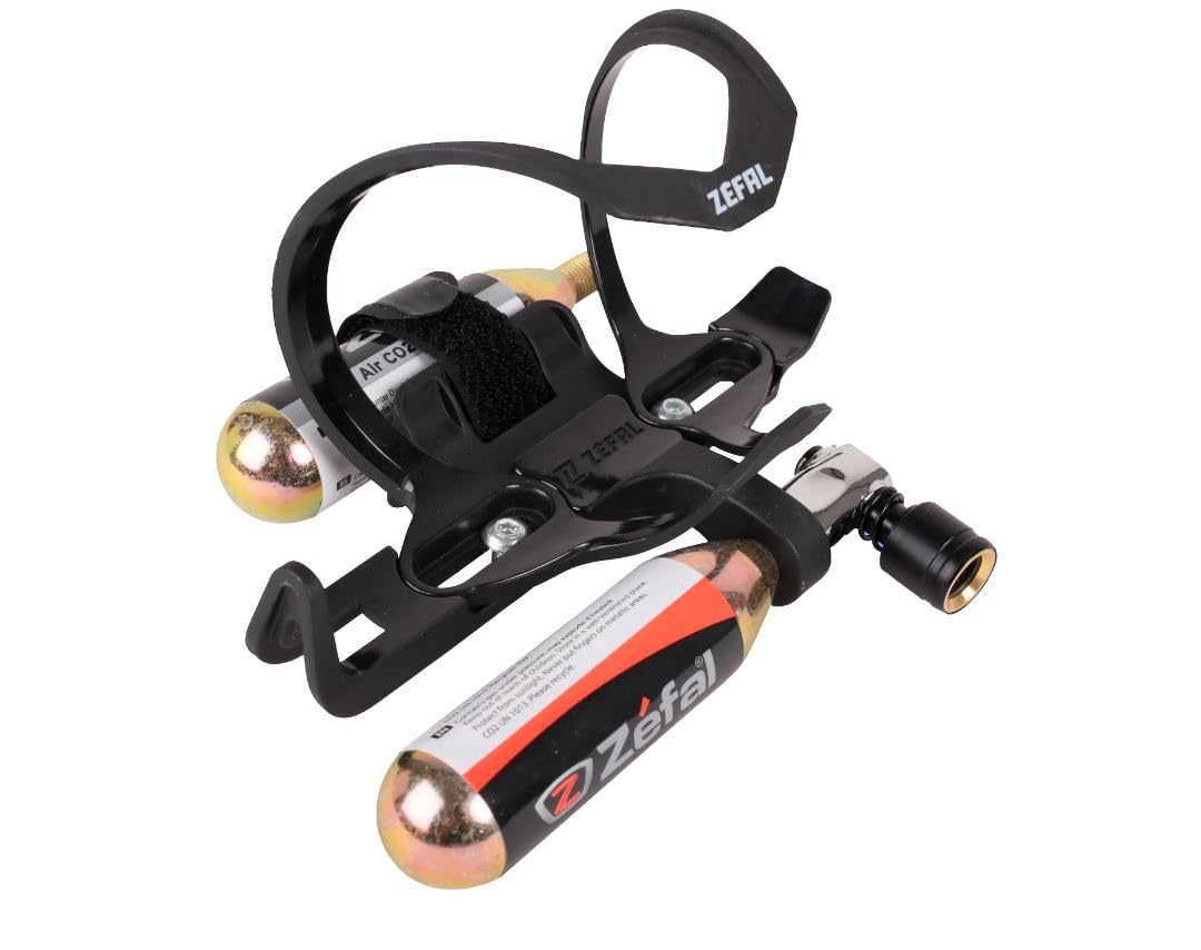 ZEFAL Pulse Z2i-Porte-bidon à Introduction Latérale avec Support Accessoires CO2 Mixte, Noir, Taille Universelle