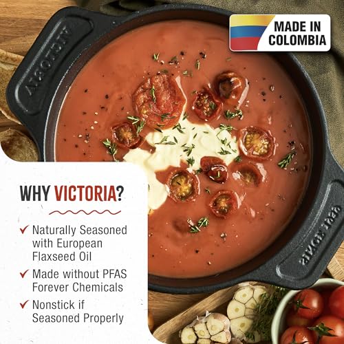 Image of Victoria 2-Quart Cast Iron Dutch Oven with Lid and Dual Handles, Seasoned with Flaxseed Oil, Made in Colombia