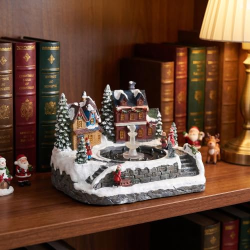 Edificio coleccionable de pueblo navideño Healeved el regalo musical ideal 7