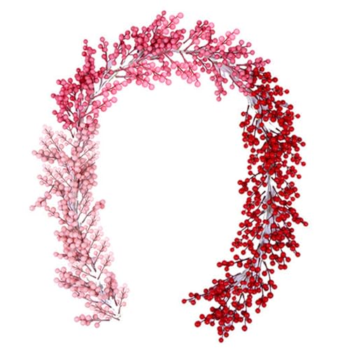 Ghirlanda Natalizia | Flessibile E Pieghevole,Ghirlanda di Bacche Invernale per la Mensola,per Esterni Verande Caminetti Porta d'Ingresso Soggiorno Caminetto Parete Giardino Mensola