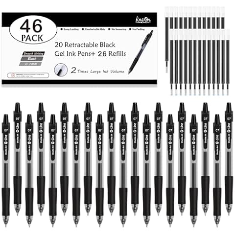Lineon 46 Pack Black Gel Pens Set Cover