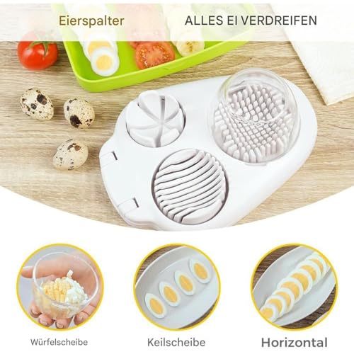Coupe-œufs pour œufs durs avec fil en acier inoxydable et hachoir multifonction - 6