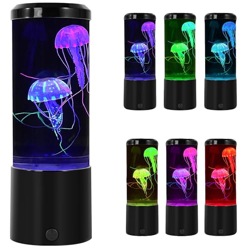 Jellyfish Lamp, LED Fantasy Jelly Fish Light, 7 Color Setting Jellyfish Tank Table Lamp Decorations for Home Office Decor Great Gifts for Kids (8 inch) Regular
