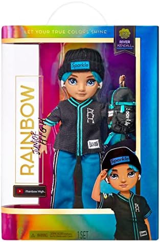 Rainbow High Junior High - RIVER KENDAL - 9"/23cm Rainbow Fashion Doll with Outfit & Accessories - Includes Fabric Backpack with Open & Close Feature - Gift & Collectable for Kids Ages 6+