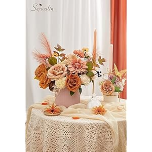 Serwalin Wedding Flowers Orange Flowers for Decoration, Artificial Flowers Fall Centerpieces Wreath Decor Autumn Floral Arrangements, Fake Flowers Boho Decor DIY Terracotta Flowers Box Set Serwalin Wedding Flowers Orange Flowers for Decoration Artificial Flowers Fall Centerpieces Wreath Decor Autumn Floral Arrangements Fake Flowers Boho Decor DIY Terracotta Flowers Box Set