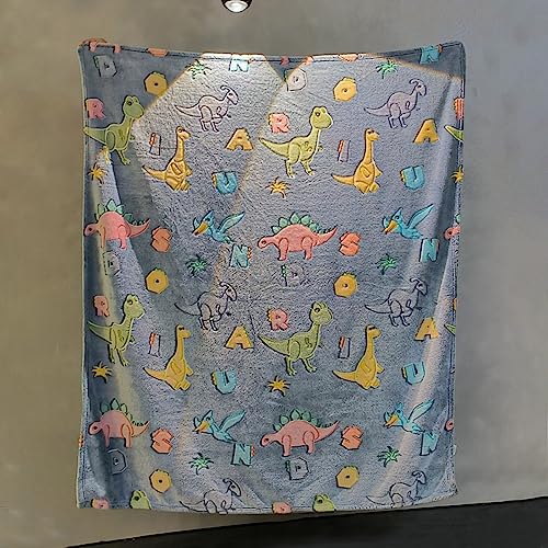 Yidwe Glow In The Dark Blanket Dinosaur Throw Blankets For Boys Kids Toys Gifts Birthday Decorations For Girls Soft Cozy 50 Inch 60 Inch thumb #2