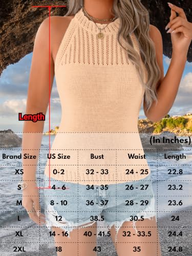 Image of ChiaoLezhee Women's Summer Knit Tank Tops, Racerback High Neck Lightweight Sweater Vest, Dressy Casual Outfits