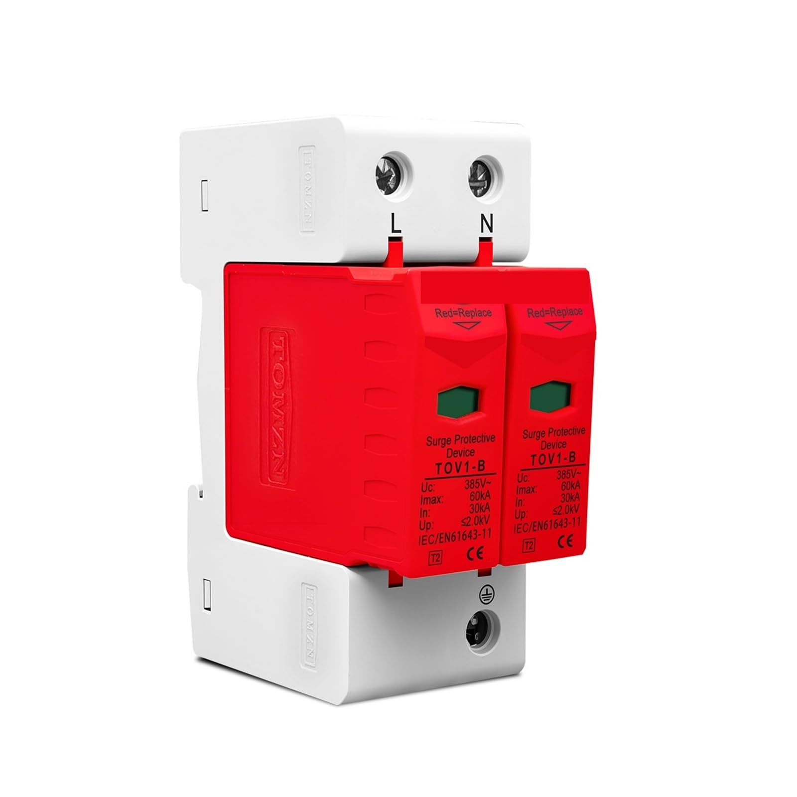 Domowe urządzenie przeciwprzepięciowe AC 2P, niskonapięciowe urządzenie chroniące przed przepięciem 10-20kA 20-40kA 30-60kA 275V 385V 420V