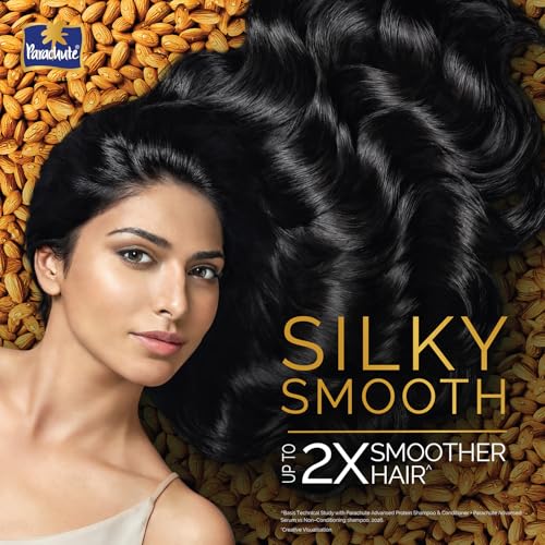 Image of Parachute Advansed Protein Shampoo with Coconut Milk & Almond | Up to 2X smoother hair | Silky smooth | Protein Lock Technology | Paraben free | For Men & Women | 340ml