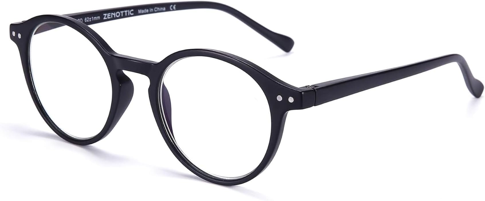 ZENOTTIC Round Blue Light Blocking Glasses, Lightweight Reading Glasses with Anti-Glare Lenses for Men & Women
