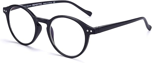 Zenottic - Lentes redondos con diseño de bloqueo de luz azul para lectura para hombres y mujeres