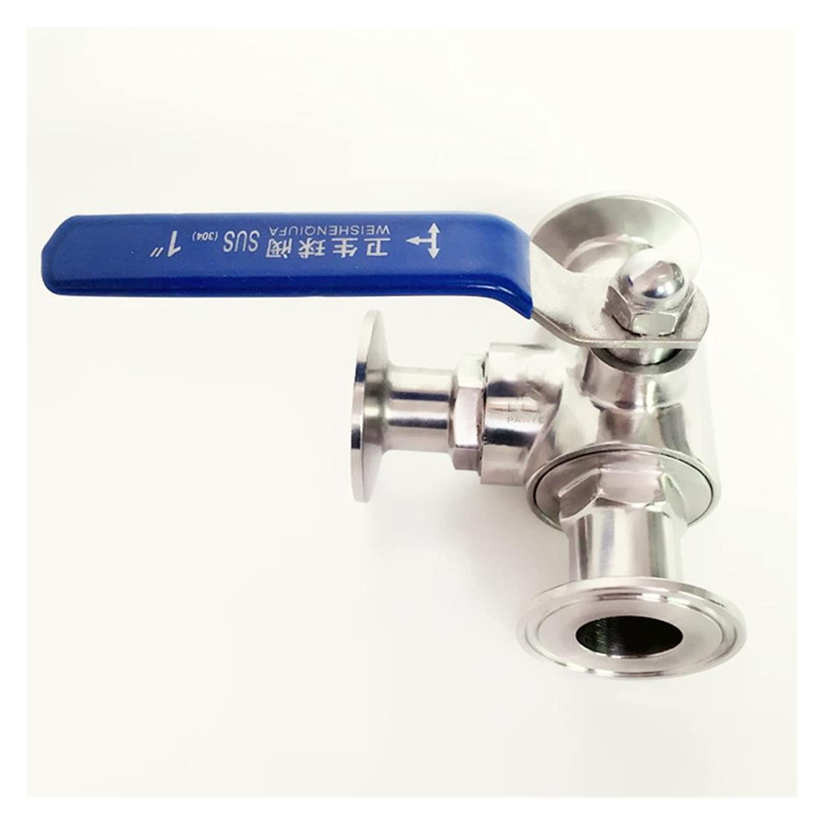 VSPPJYFG Ball Valve Hot And Cold Water Stop 51mm Pipe Outer Diameter X 2" Three-clamp Sanitary T-port Ball Valve SUS 304 Stainless Steel