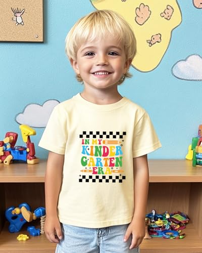 Image of Kindergarten Shirt for Girls Boys Kids Toddler First Day of School Shirts Back to School in My Kindergarten Era Tshirt 2T-7Y