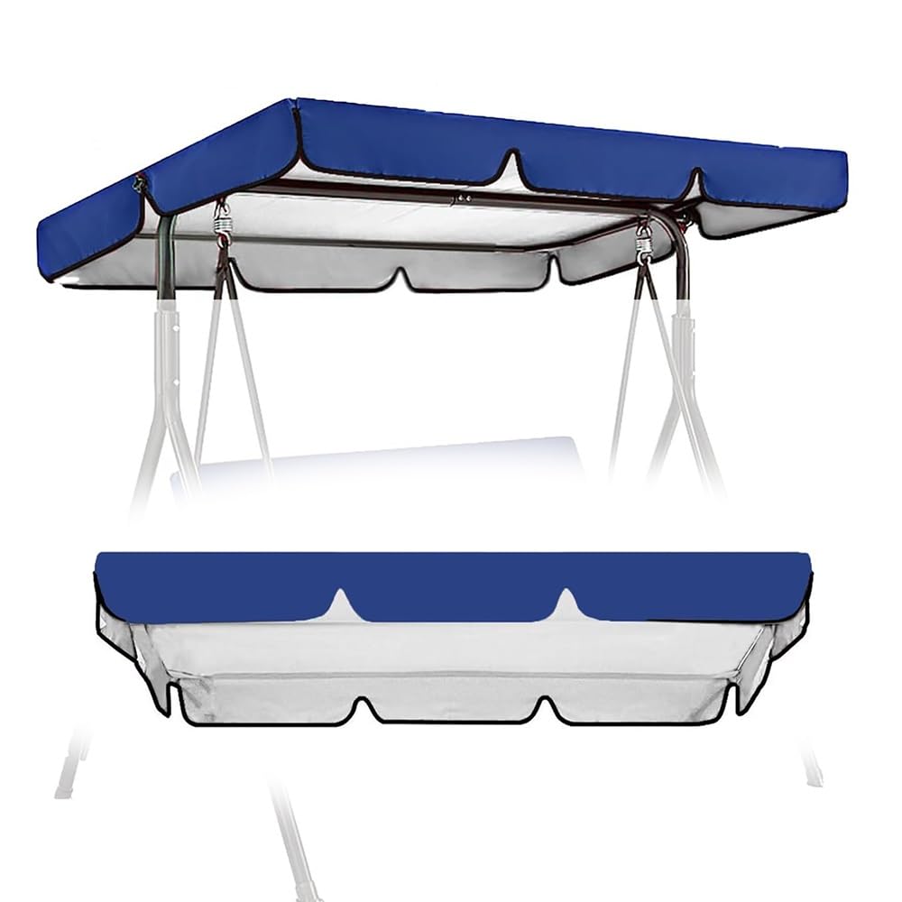Ersatzabdeckung für Terrassenschaukeln, wasserdicht, 2- und 3-Sitzer-Abdeckung für Veranda-Schaukel, 249 x 185 cm, strapazierfähig, blau, für Gartenentspannung