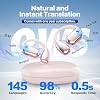 Merryking AI Language Translator Earbuds, OWS Real-Time 3-in-1 Translation Earbuds 144 Languages & Accents, Translation Device for Travel Business Learning, Pink