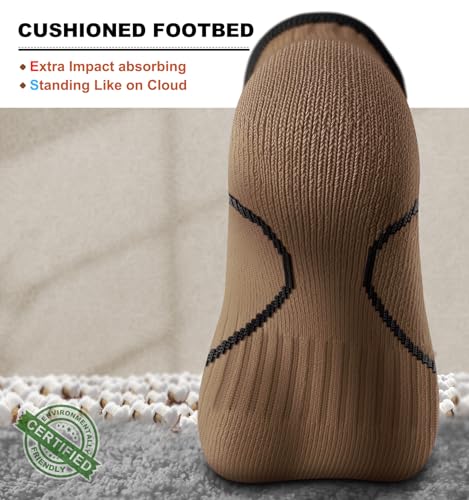Image of BULLIANT Men Running Ankle Socks 6Pack-Cushioned Support-Low Cut No Show | Fully Terry Sole | Arch Support | Seamless Toe Closure | Moisture-Wicking Breathable Mesh | Reinforced Heel&Toe