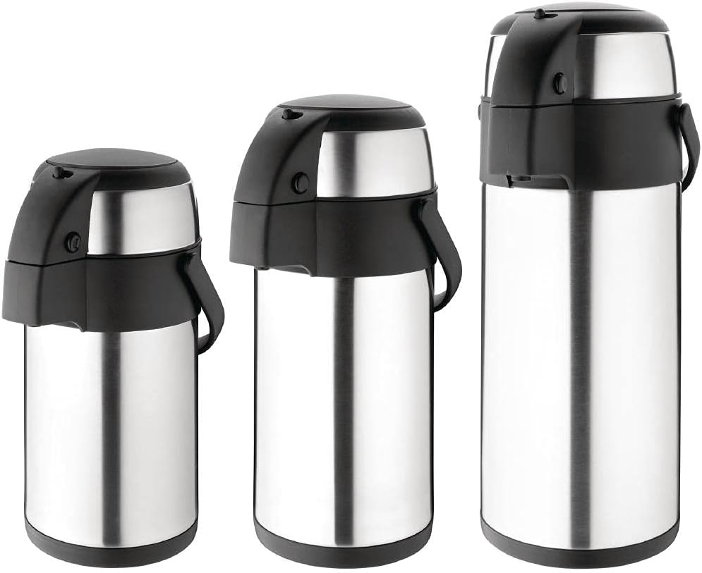 Olympia Pump Action Airpot 25L 330X151mm Stainless Steel Teapot Infuser