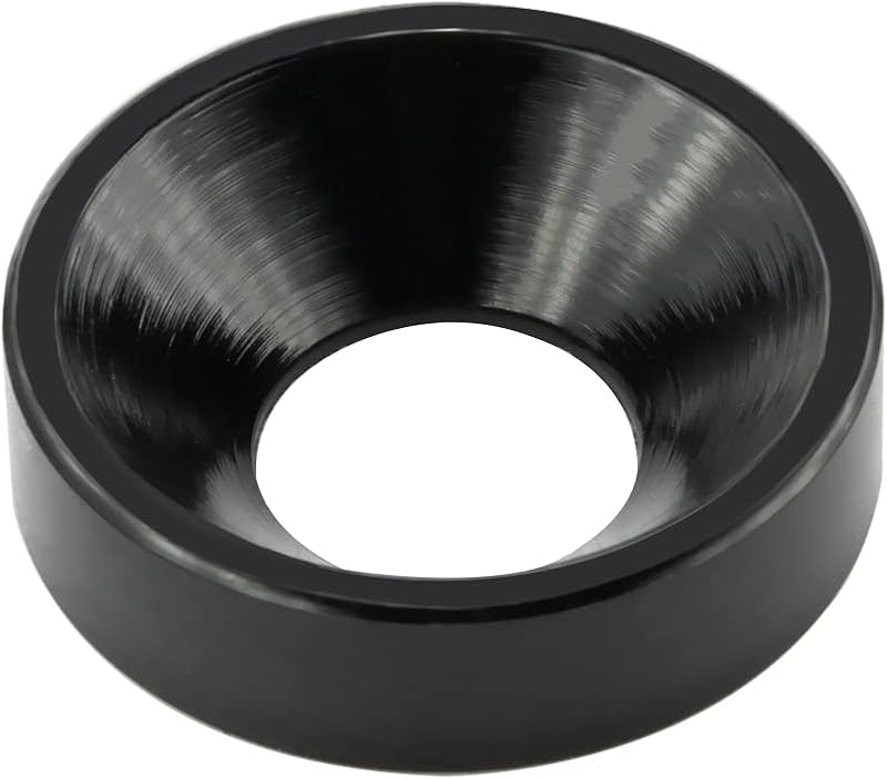 [40PCS] M6 Finishing Countersunk Washers, Anodized Aluminum Alloy, Head Washers Gaskets Cup Shim for Screw RC/Car/Motorcycle/Mechanical Accessories Parts, Black Color