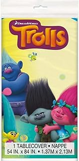 Unique Multicolor Trolls Plastic Table Cover, 1 Ct.