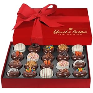 Hazel & Creme Chocolate Covered Cookie Gift – 20 Pcs – Anniversary, Thank You, Birthday, Holiday Food Gift – Chocolate Gift Box