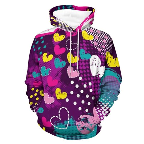 Hoody sweatshirt Coeur Coloré vêtement unisexe manche longue taille S